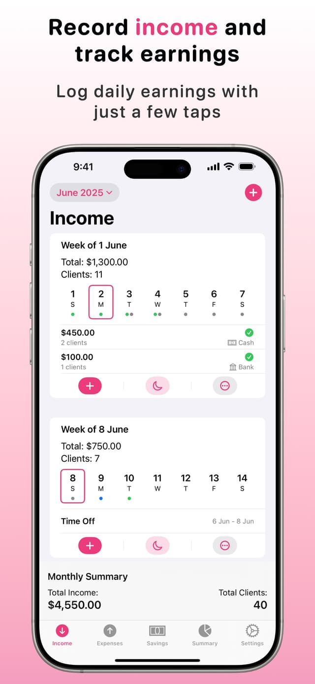 iBeauty: Finance Tracker iPhone screenshot 2