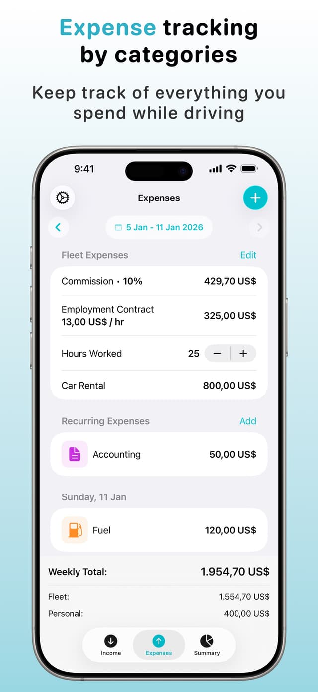 iDrive: Rideshare Finance iPhone screenshot 3