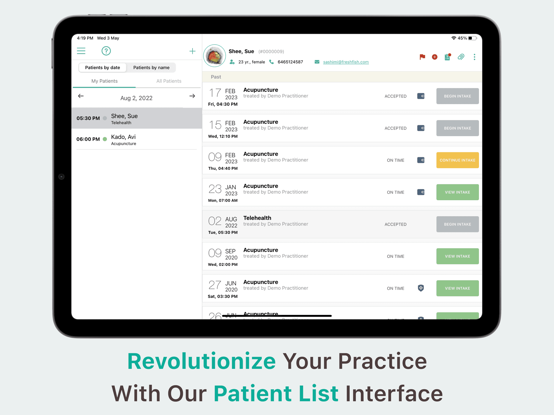Unified Practice EHR Platform iPad screenshot 4